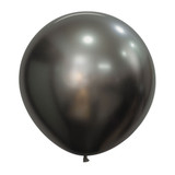 A pack of 3, 24" Silk midnight Grey Latex Balloons, manufactured by Sempertex.