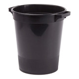 A black plastic flower bucket, manufactured by Oasis Floral. A black plastic flower bucket, manufactured by Oasis Floral.