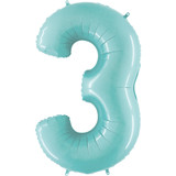 40 inch Pastel Blue Number 3 Foil Balloon (1)