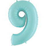 40 inch Pastel Blue Number 9 Foil Balloon (1)