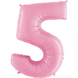 40 inch Pastel Pink Number 5 Foil Balloon (1)