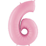 40 inch Pastel Pink Number 6 Foil Balloon (1)