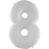 40 inch Shiny White Number 8 Fluo Balloon (1)