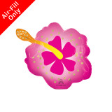 A 9 inch Pink Tropical Flower Mini Foil Balloon, manufactured by Anagram Europe.