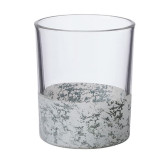 An 8cm Grey Dappled Votive Pot, manufactured by Oasis Floral.
