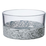 An 8cm Grey Dappled Votive Bowl, manufactured by Oasis Floral.