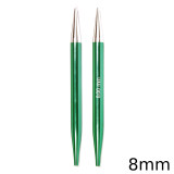 A set of KnitPro Interchangeable Circular Knitting Needle Pin Tips, with a width of approx. 8mm.