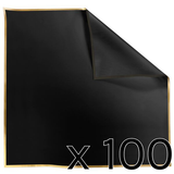 A Hundred Sheets of Opaline Frosted Black Gold-Edge Polypro, manufactured by Clayrtons.