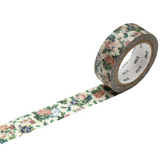 A roll of MT Ex Mini Flower Botanical Art Washi Tape, measuring approx. 15mm x 7m.