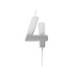 A Silver Ombre Number 4 Candle, measuring approx. 6.2cm.