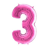 26 inch Fuchsia Number 3 Foil Balloon (1)