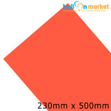 A Sheet of Coral Hot Flex Clothing Vinyl, measuring approx. 203mm x 500mm