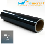 A Roll of DeTape Chrome Black Metallic Opaque Vinyl, measuring approx. 305mm x 5m