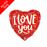 A 9 inch I Love You Red Valentine's Day Heart, manufactured by Betallic.