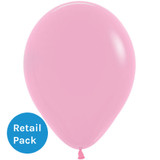 A pink latex balloon with a 12 inch diameter, manufactured by Sempertex. A pink latex balloon with a 12 inch diameter, manufactured by Sempertex.