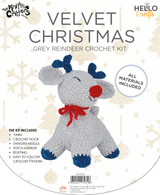 A Knitty Critters Grey Reindeer Crochet Kit.