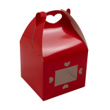 A pack of 2 red cupcake boxes, manufactured by Hootyballoo.