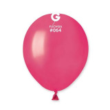A pack of 50, 5" Metallic Fuchsia Latex Balloons, manufactured by Gemar.