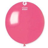 A pack of 25, 19" Metallic Fuchsia Latex Balloons, manufactured by Gemar.