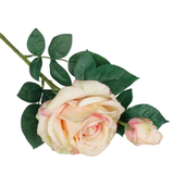 A Real Touch Yellow Mauve Rose Bloom & Bud, measuring approx. 65cm.