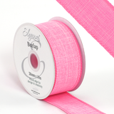 A reel of Light Pink Burlap Wired Edge Ribbon, measuring approx. 38mm x 10m.