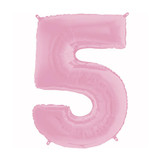 26 inch Pastel Pink Number 5 Foil Balloon (1)