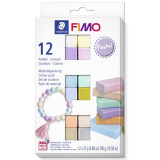 A 12 Pack of Fimo Soft Pastel Half Block Modelling Clay.