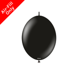 A Pack of 50 6" Standard Black Kalisan K-Link Latex Balloons, manufactured by Kalisan.