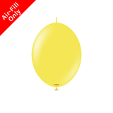 A Pack of 50 6" Standard Yellow Kalisan K-Link Latex Balloons, manufactured by Kalisan.