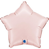 A 18" Satin Pastel Pink Star Foil Balloon, manufactured by Grabo.