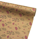 A roll of Painted Flower Print Kraft Paper, measuring approx. 50cm x 100m.