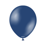 A pack of 50 5" Metallic Midnight Blue Latex Balloons, manufactured by Kalisan.