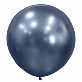 A pack of 3 24" Reflex Galaxy Blue Latex Balloons, manufactured by Sempertex.