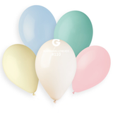 An assorted bag of 50 13" Marshmallow Latex Balloons, manufactured by Gemar.