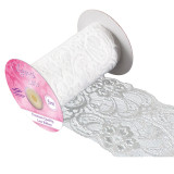 A Spool White Wide Lace Flower Pattern No. 358 Ribbon, measuring approx. 95mm x 5m.