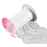 A Spool of White Wide Lace Flower Pattern No. 359 Ribbon, measuring 95mm x 5m.