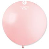 A 31" Marshmallow Powder Pink Latex Balloon, manufactured by Gemar.