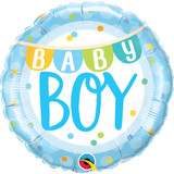 18 inch Baby Boy Banner & Dots Foil Balloon (1)