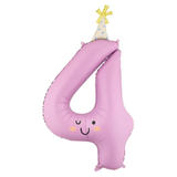 A 34 inch Party Hat Lavender Number 4 Foil Balloon, manufactured by PartyDeco.