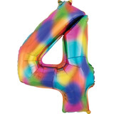 34 inch Anagram Rainbow Splash Number 4 Foil Balloon (1)