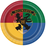 A pack of 8 Harry Potter Hogwarts Houses Paper Plates, manufactured by Unique.