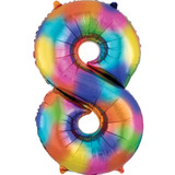 34 inch Anagram Rainbow Splash Number 8 Foil Balloon (1)