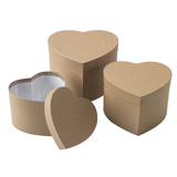A set of 3 Kraft Symphony Heart Hat Boxes, manufactured by Oasis.