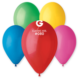A pack of 50 13" Classic Assorted Latex Balloons, manufactured by Gemar.