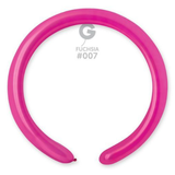 A pack of 100 2" Standard Fuchsia Entertainer Balloons, manufactured by Gemar.