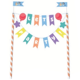 A Bluey Party Bunting Cake Topper, manufactured by Unique.