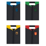 A pack of 8 Harry Potter House Cloaks Party Bags, manufactured by Unique.