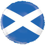 An 18 inch Scotland Flag Round Foil Balloon, manufactured by Unique.