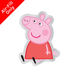 An unpackaged 9 inch Peppa Pig Shape Foil Balloon, manufactured by Unique.