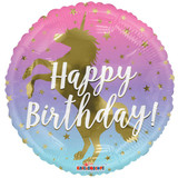 18 inch Birthday Ombre Unicorn Foil Balloon (1)